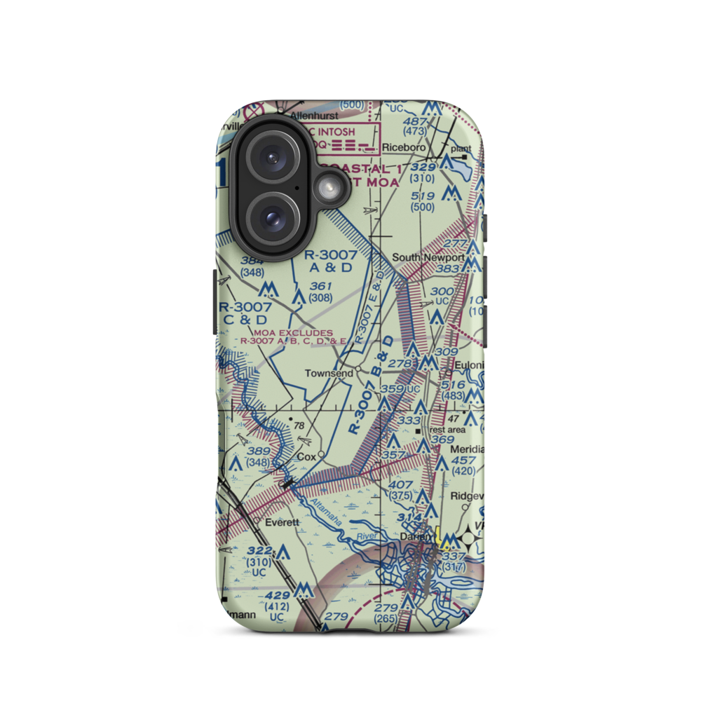 Townsend Air Strip (GA45) VFR Sectional  Tough iPhone Case iPhone 16 model shown