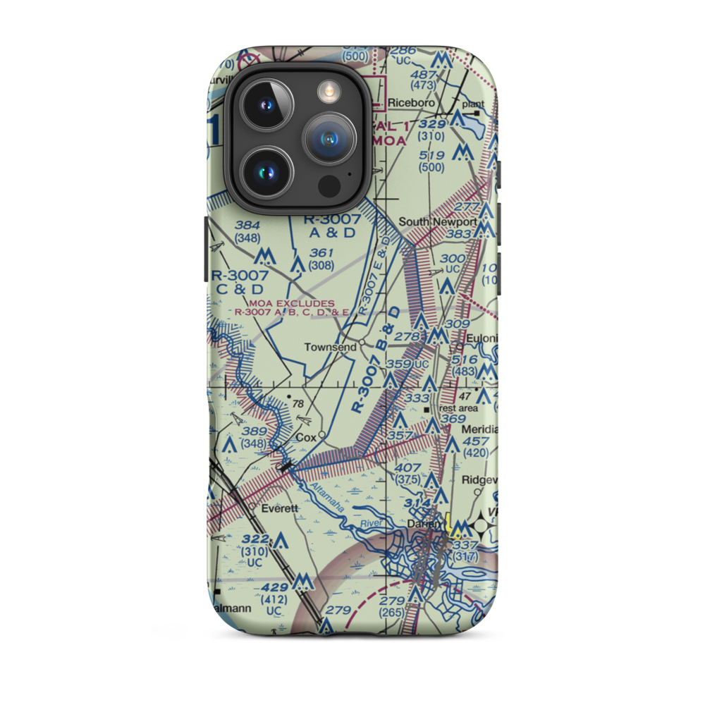 Townsend Air Strip (GA45) VFR Sectional  Tough iPhone Case iPhone 16 Pro Max model shown