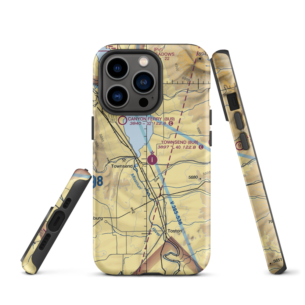Townsend Airport (8U8) VFR Sectional  Tough iPhone Case iPhone 13 Pro model shown