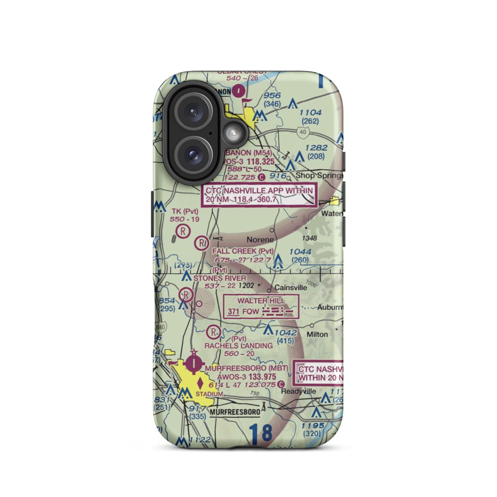 Toy Box Airport (9TN9) VFR Sectional  Tough iPhone Case iPhone 16 model shown
