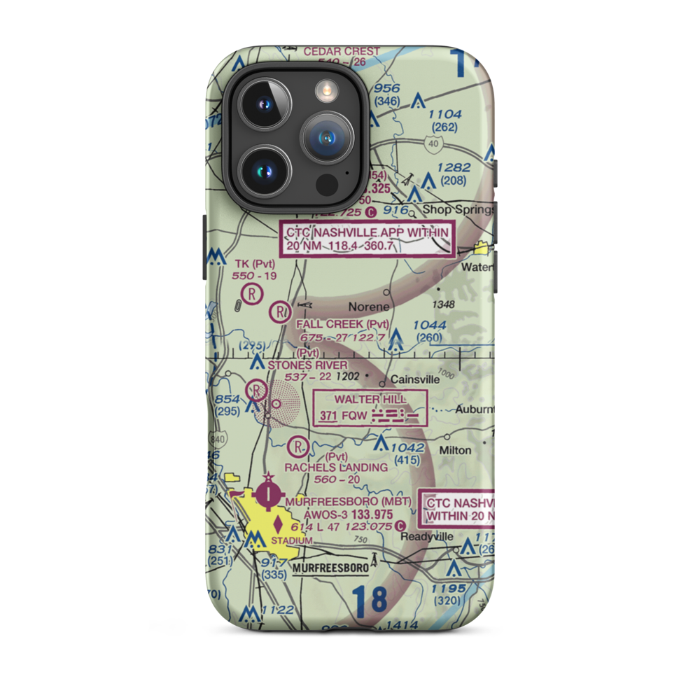 Toy Box Airport (9TN9) VFR Sectional  Tough iPhone Case iPhone 16 Pro Max model shown