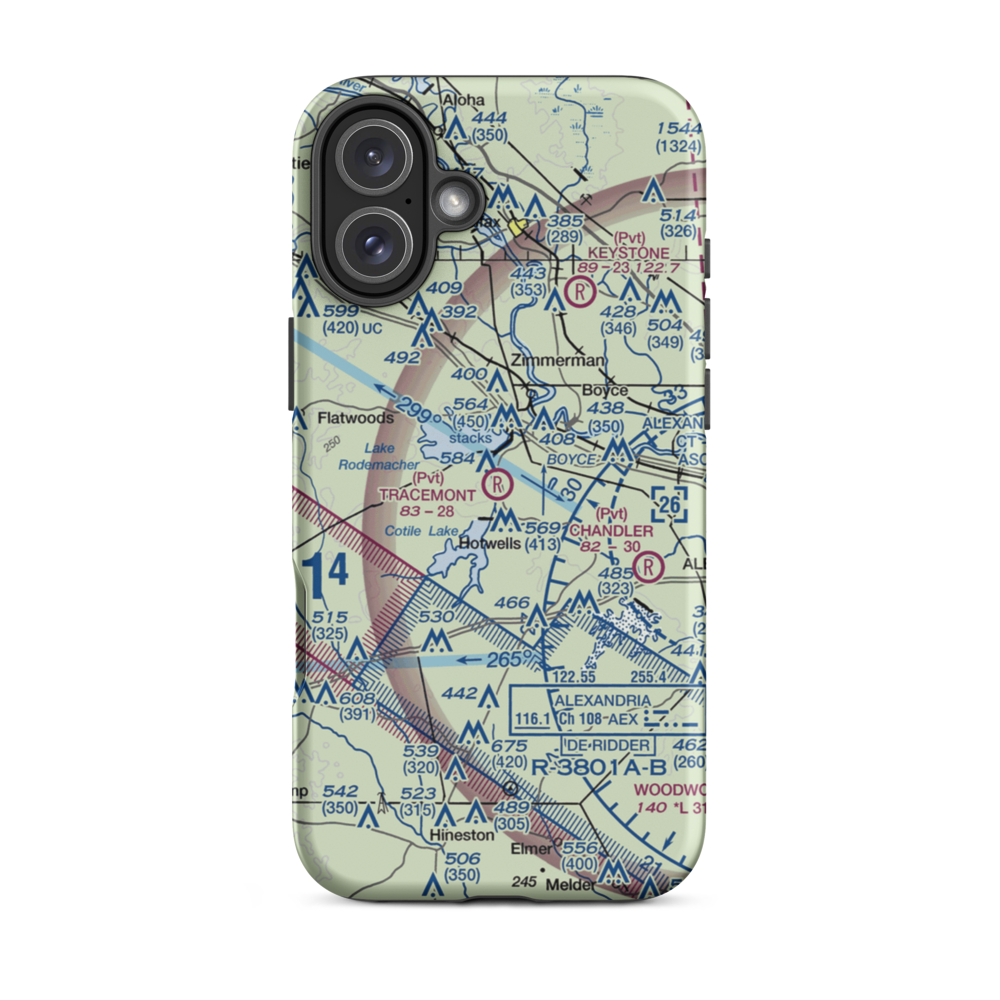 Tracemont Field (LA10) VFR Sectional  Tough iPhone Case iPhone 16 Plus model shown