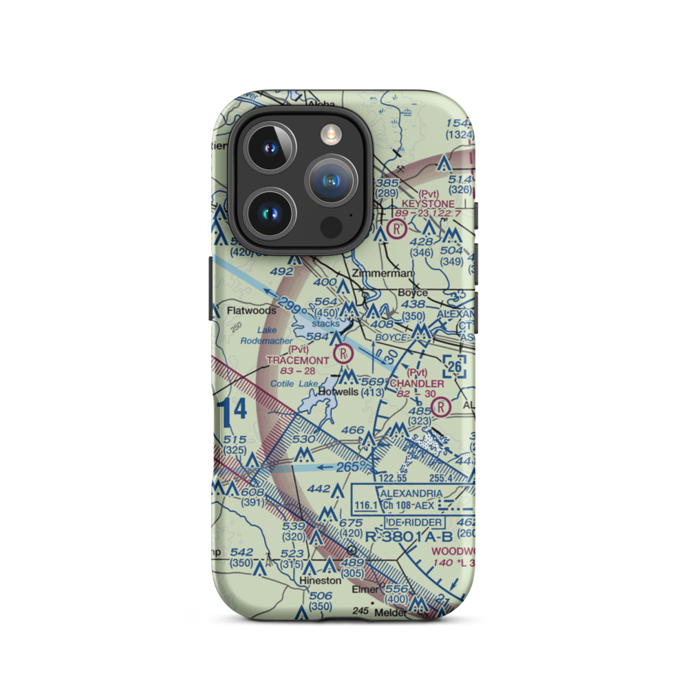 Tracemont Field (LA10) VFR Sectional  Tough iPhone Case iPhone 16 Pro model shown