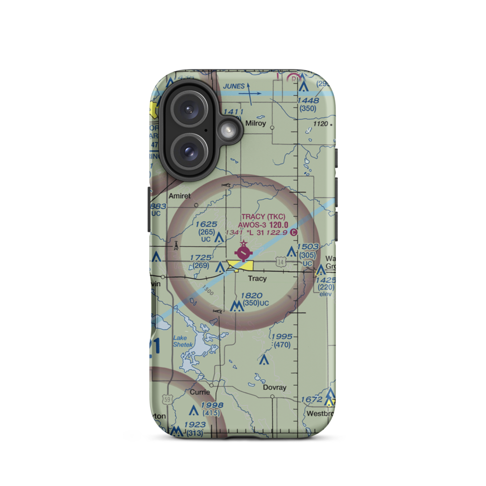 Tracy Municipal Airport (TKC) VFR Sectional  Tough iPhone Case iPhone 16 model shown