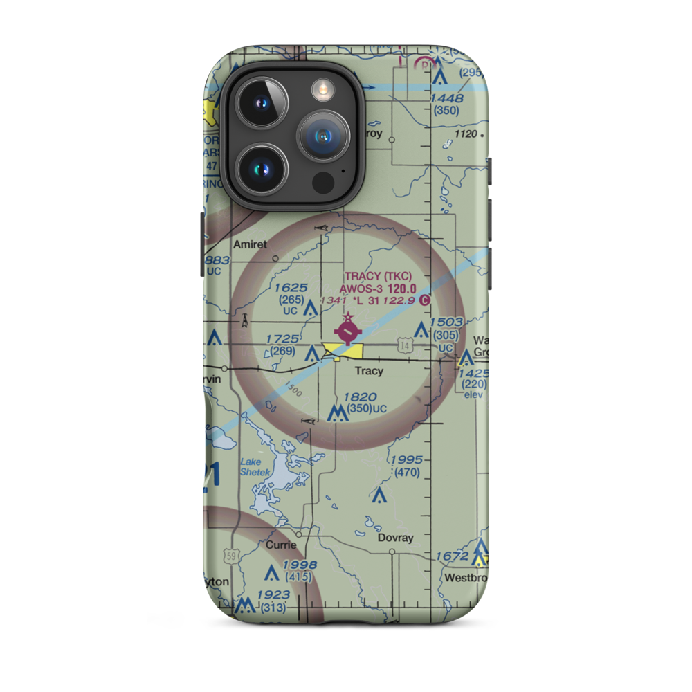 Tracy Municipal Airport (TKC) VFR Sectional  Tough iPhone Case iPhone 16 Pro Max model shown