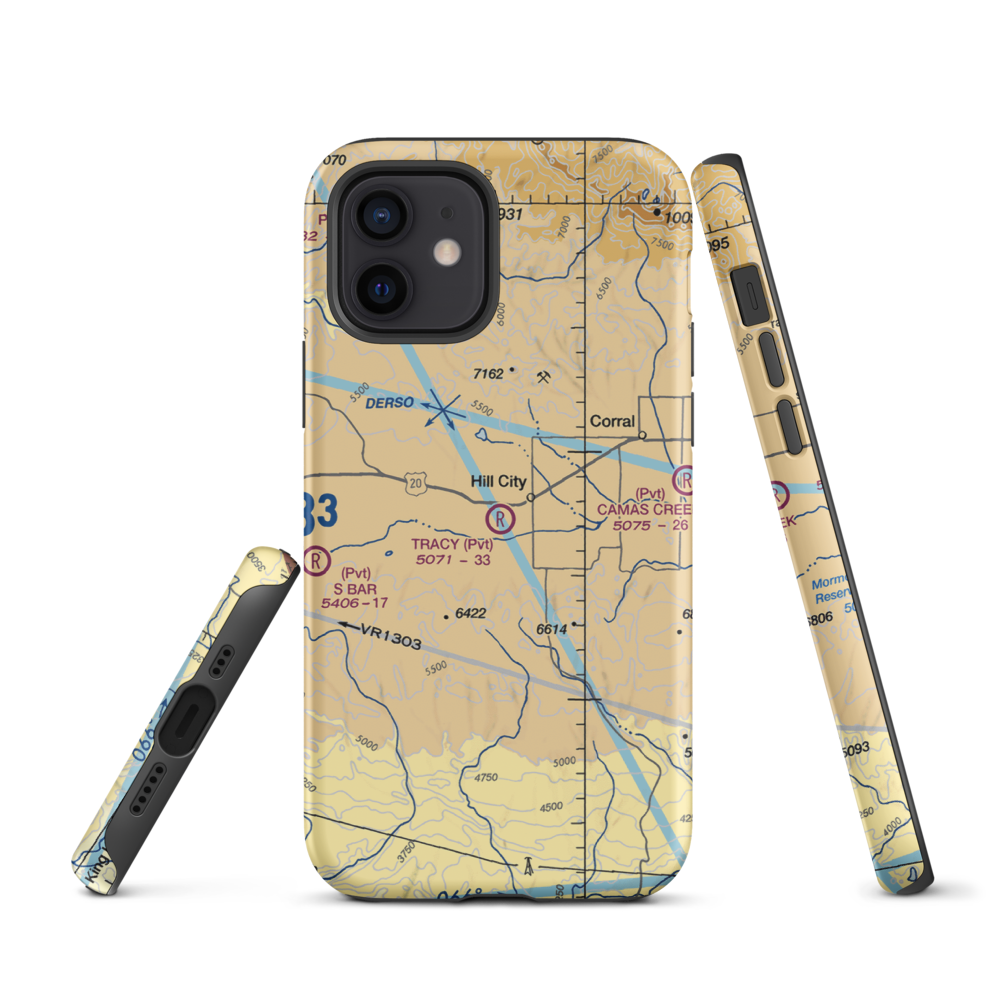 Tracy Ranch Airport (ID88) VFR Sectional  Tough iPhone Case iPhone 12 model shown