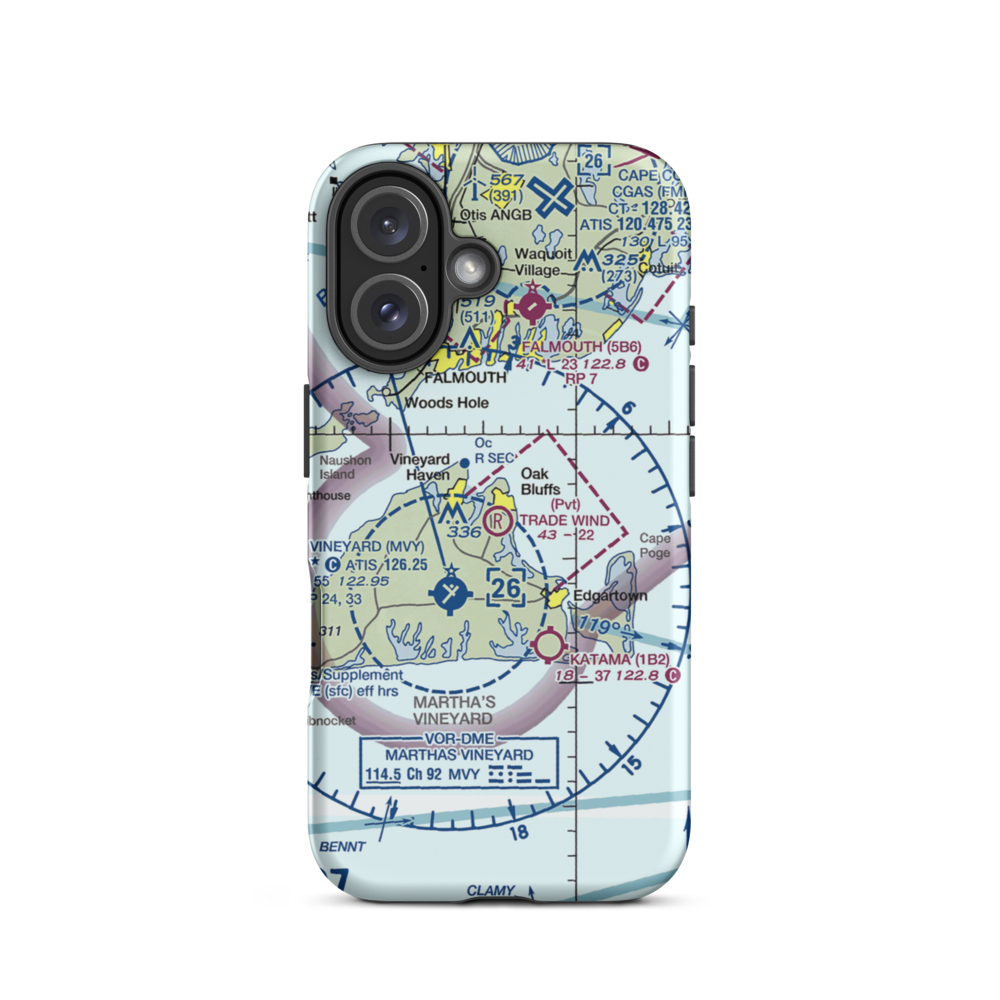 Trade Wind Airport (MA44) VFR Sectional  Tough iPhone Case iPhone 16 model shown