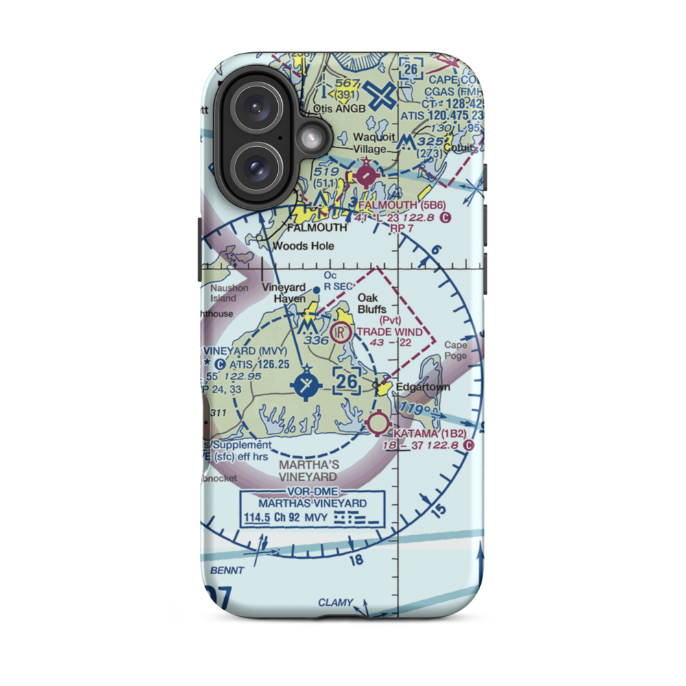 Trade Wind Airport (MA44) VFR Sectional  Tough iPhone Case iPhone 16 Plus model shown