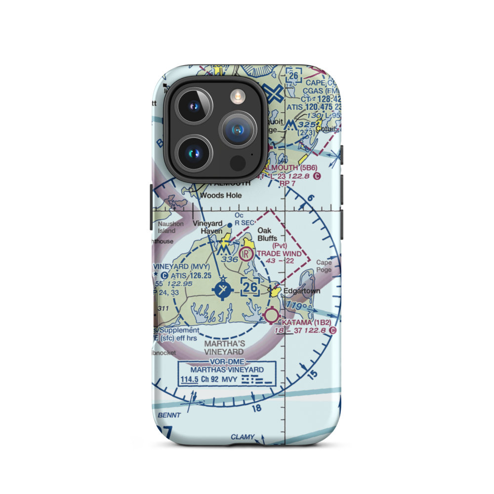 Trade Wind Airport (MA44) VFR Sectional  Tough iPhone Case iPhone 16 Pro model shown
