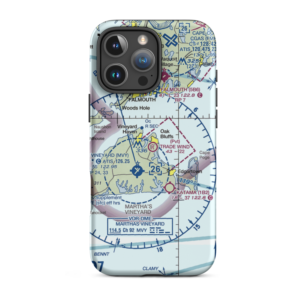 Trade Wind Airport (MA44) VFR Sectional  Tough iPhone Case iPhone 16 Pro Max model shown