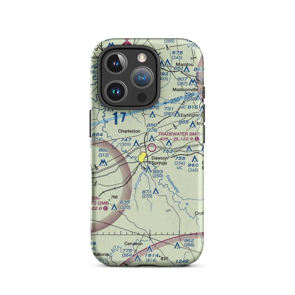 Tradewater Airport (8M7) VFR Sectional  Tough iPhone Case iPhone 16 Pro model shown