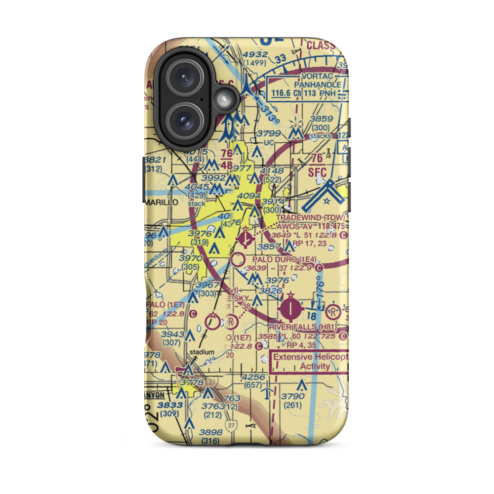 Tradewind Airport (TDW) VFR Sectional  Tough iPhone Case iPhone 16 Plus model shown
