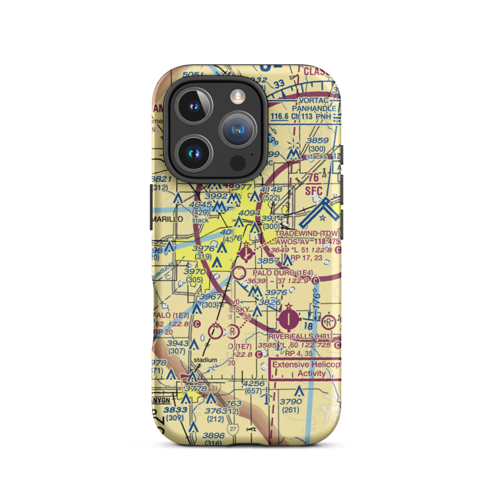 Tradewind Airport (TDW) VFR Sectional  Tough iPhone Case iPhone 16 Pro model shown