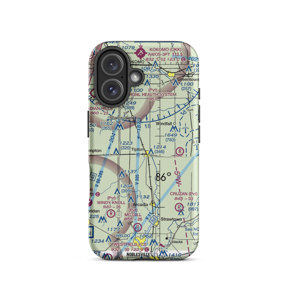 Tragesser Airport (5IN3) VFR Sectional  Tough iPhone Case iPhone 16 model shown