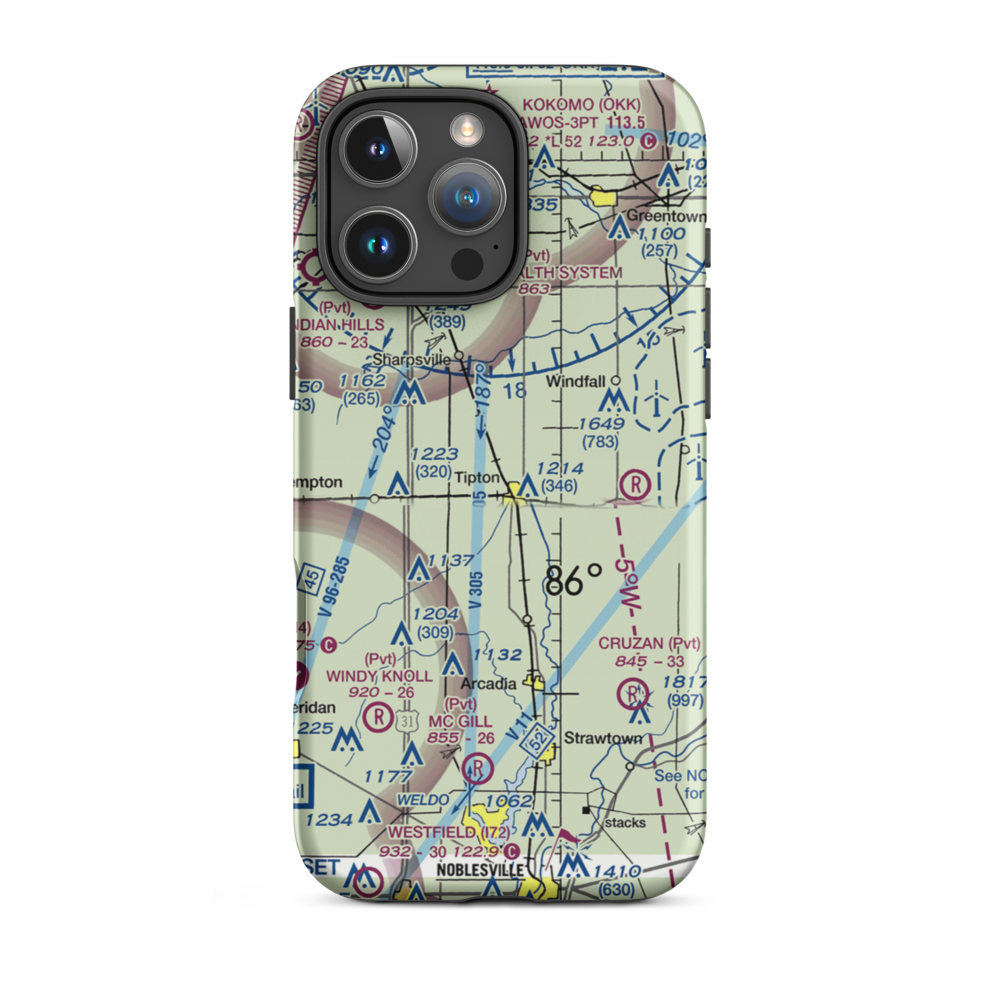 Tragesser Airport (5IN3) VFR Sectional  Tough iPhone Case iPhone 16 Pro Max model shown