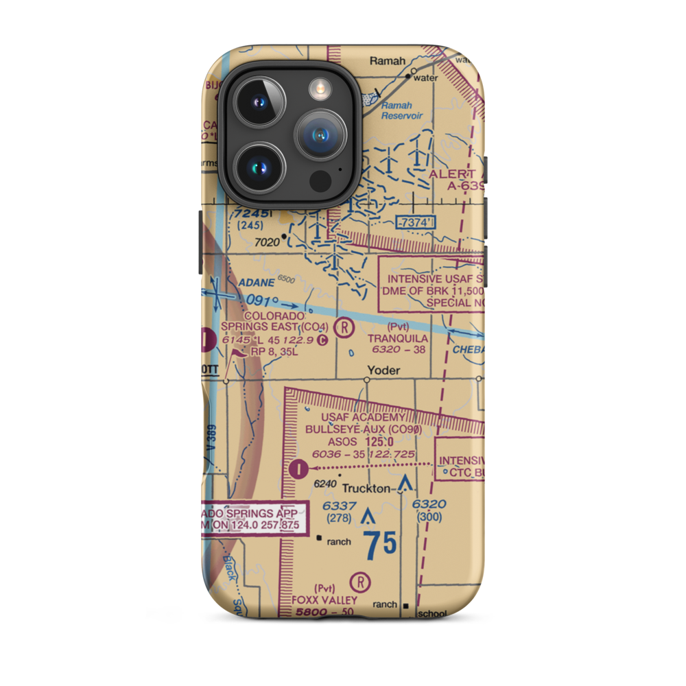 Tranquila Airport (88CO) VFR Sectional  Tough iPhone Case iPhone 16 Pro Max model shown