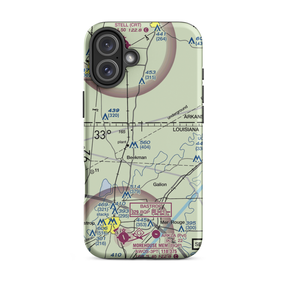 Travis Airport (LA63) VFR Sectional  Tough iPhone Case iPhone 16 Plus model shown