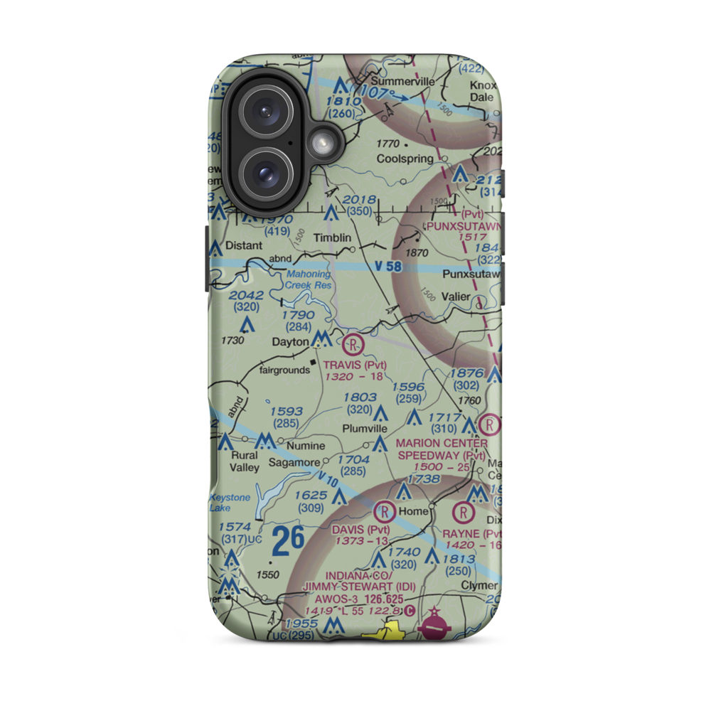 Travis Airport (PS98) VFR Sectional  Tough iPhone Case iPhone 16 Plus model shown
