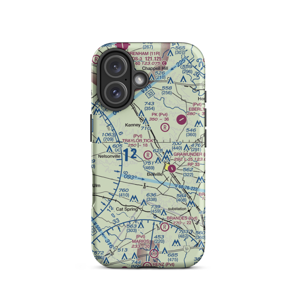 Traylor Tick Farm Airport (61TX) VFR Sectional  Tough iPhone Case iPhone 16 model shown