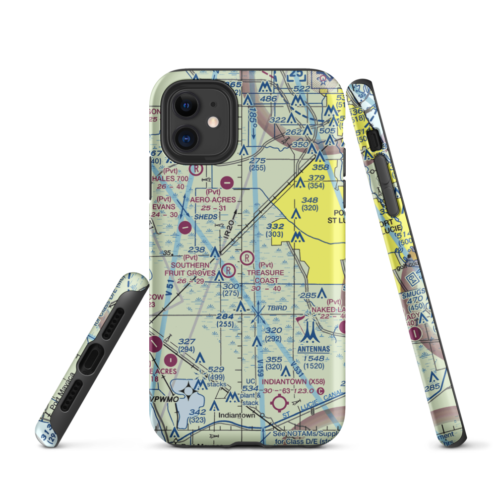 Treasure Coast Airpark (FL37) VFR Sectional  Tough iPhone Case iPhone 11 model shown