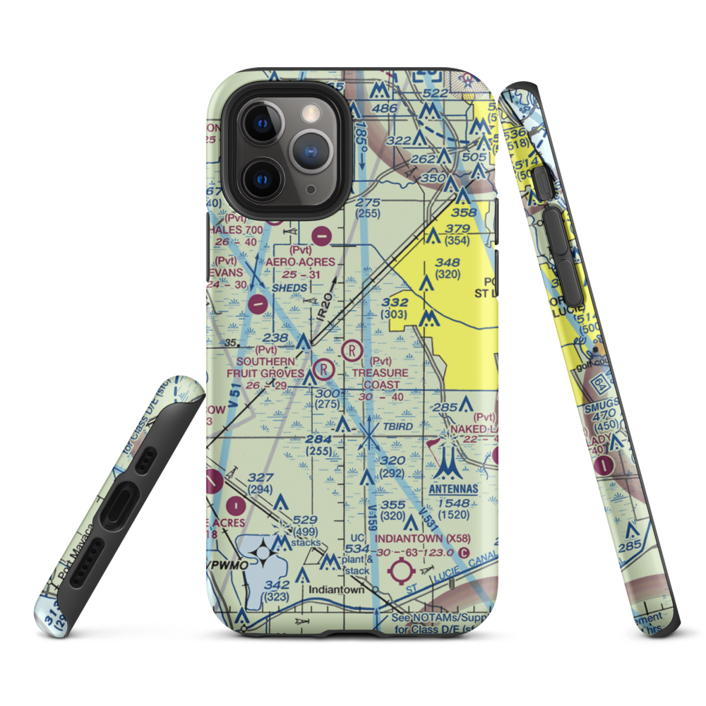 Treasure Coast Airpark (FL37) VFR Sectional  Tough iPhone Case iPhone 11 Pro model shown