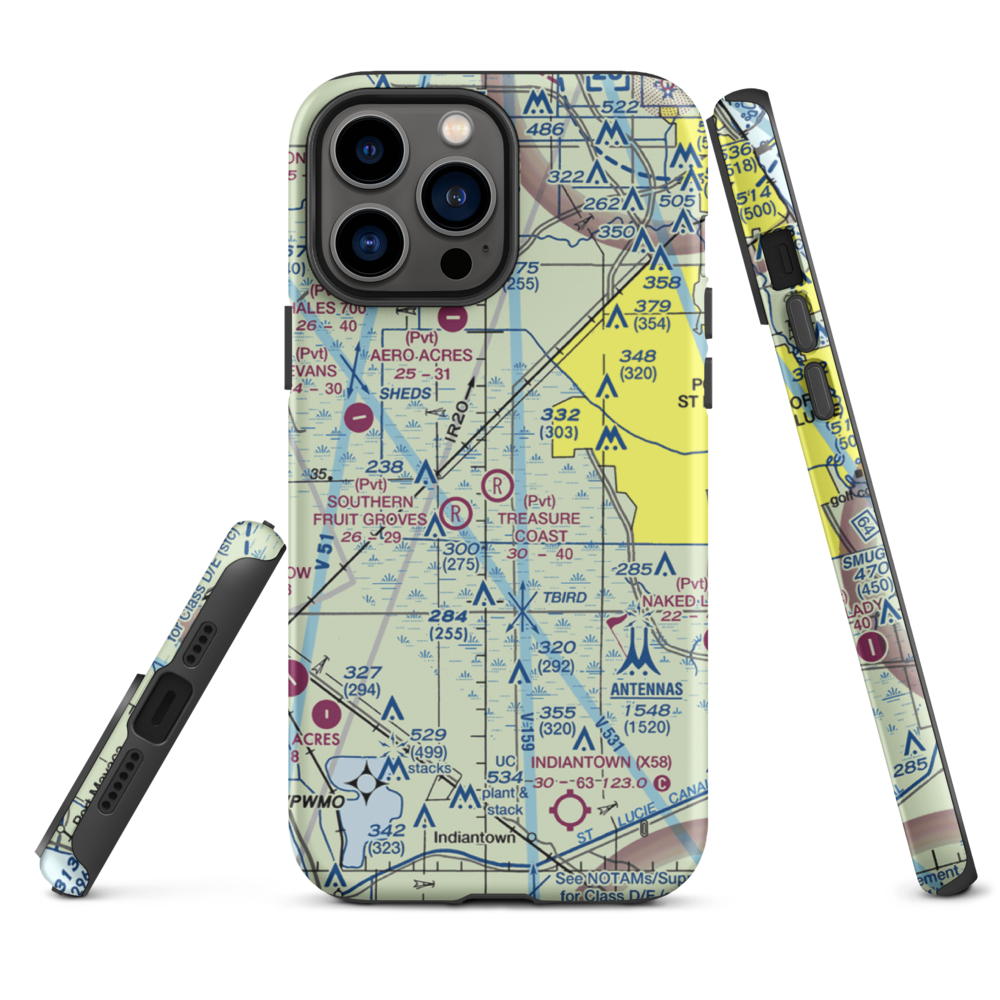 Treasure Coast Airpark (FL37) VFR Sectional  Tough iPhone Case iPhone 13 Pro Max model shown