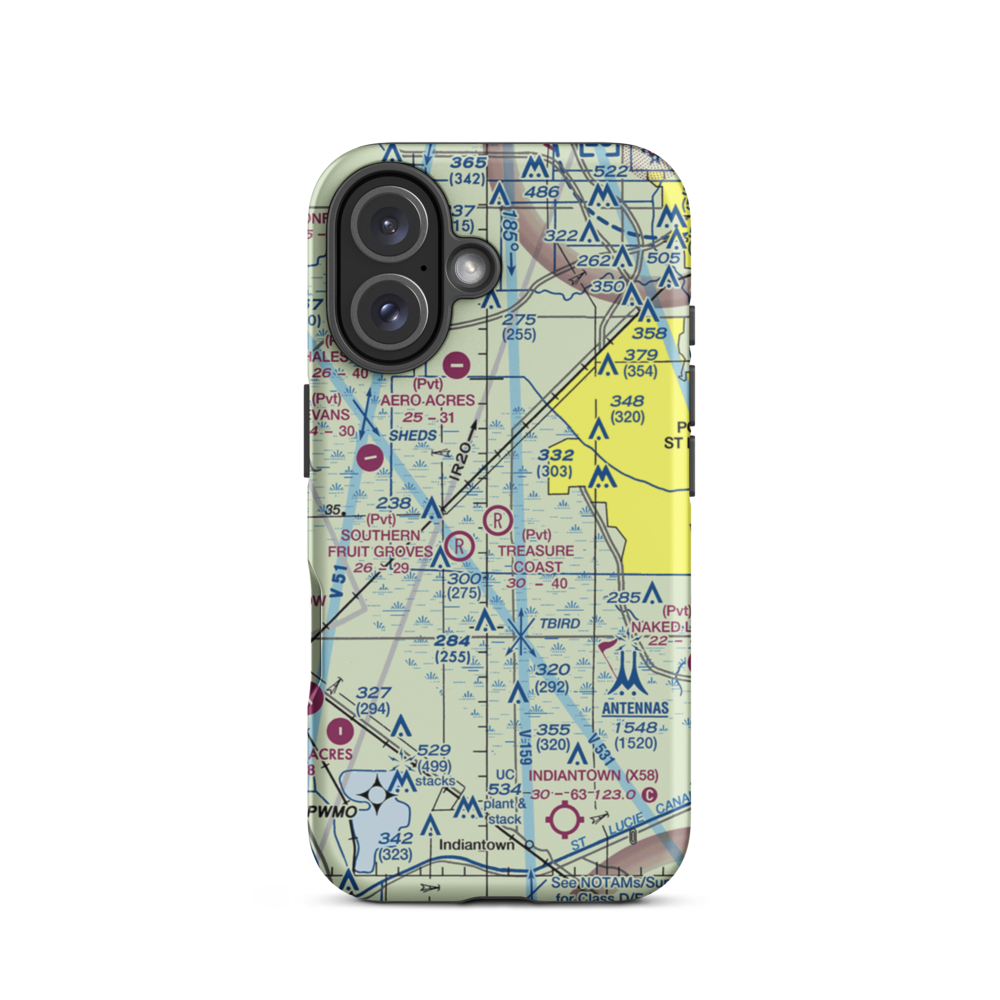 Treasure Coast Airpark (FL37) VFR Sectional  Tough iPhone Case iPhone 16 model shown