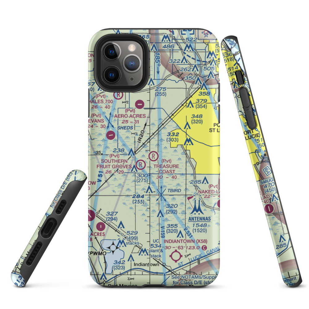 Treasure Coast Airpark (FL37) VFR Sectional  Tough iPhone Case iPhone 11 Pro Max model shown