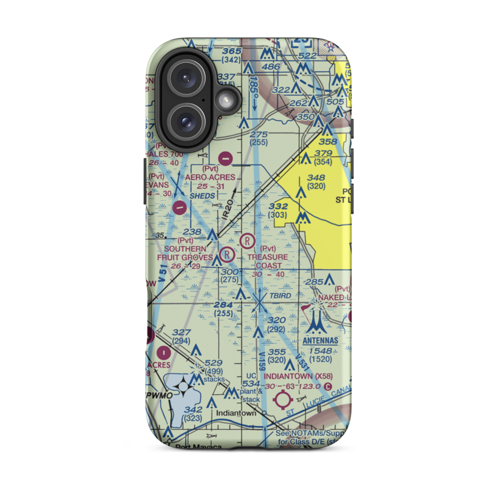 Treasure Coast Airpark (FL37) VFR Sectional  Tough iPhone Case iPhone 16 Plus model shown