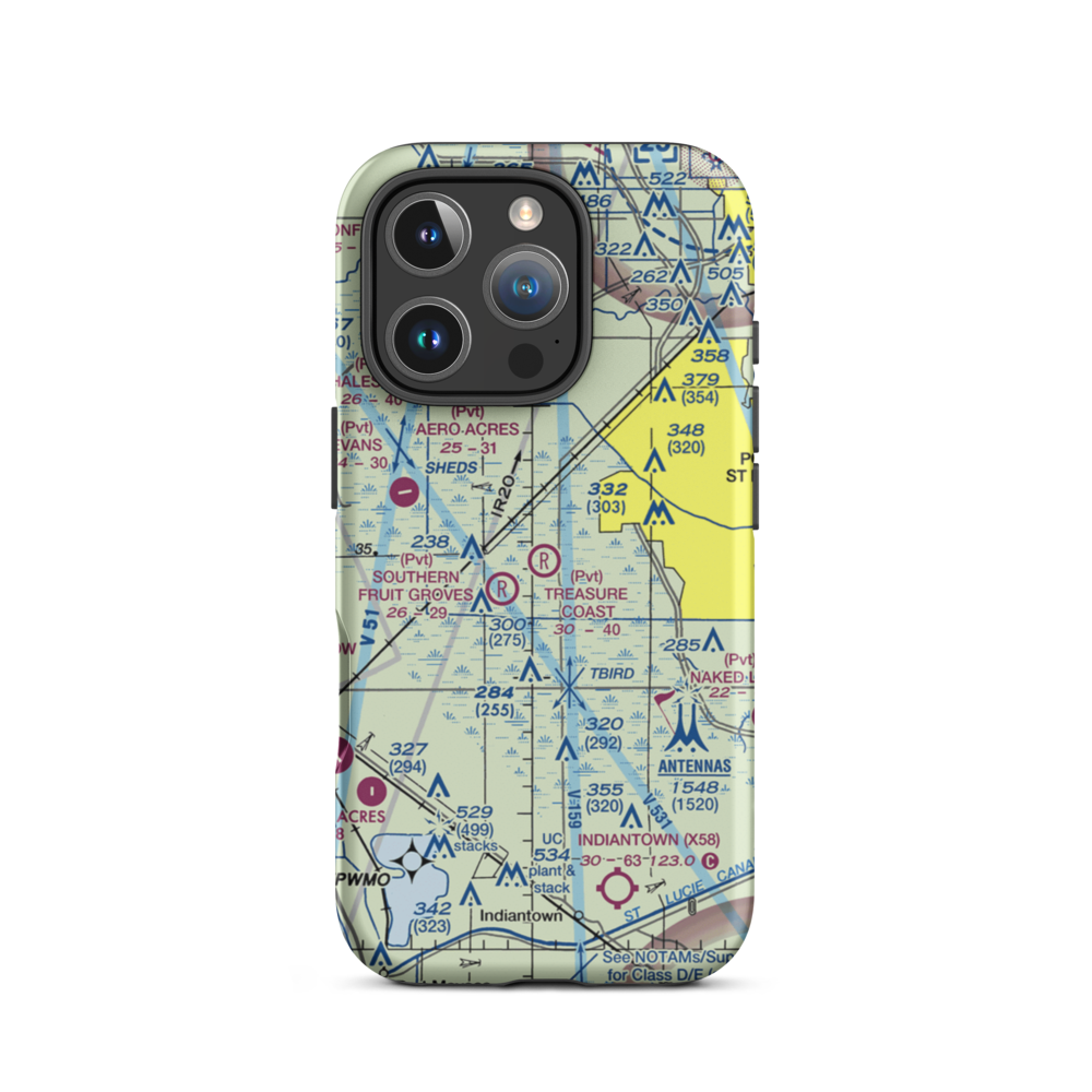 Treasure Coast Airpark (FL37) VFR Sectional  Tough iPhone Case iPhone 16 Pro model shown