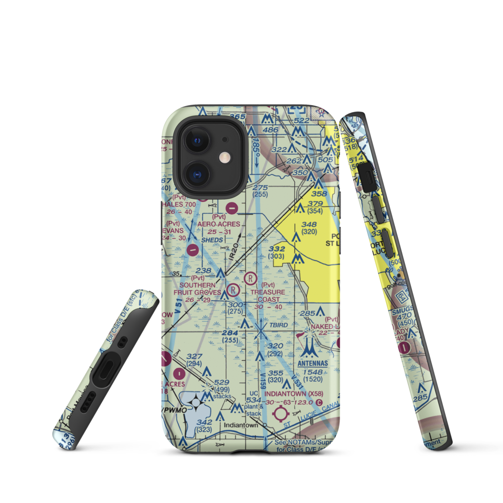 Treasure Coast Airpark (FL37) VFR Sectional  Tough iPhone Case iPhone 12 mini model shown