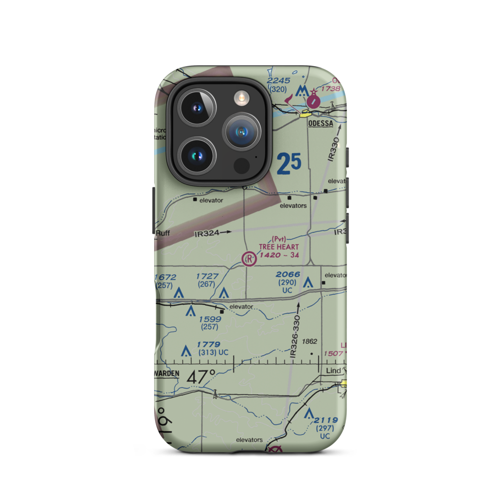 Tree Heart Ranch Airport (8WA5) VFR Sectional  Tough iPhone Case iPhone 16 Pro model shown