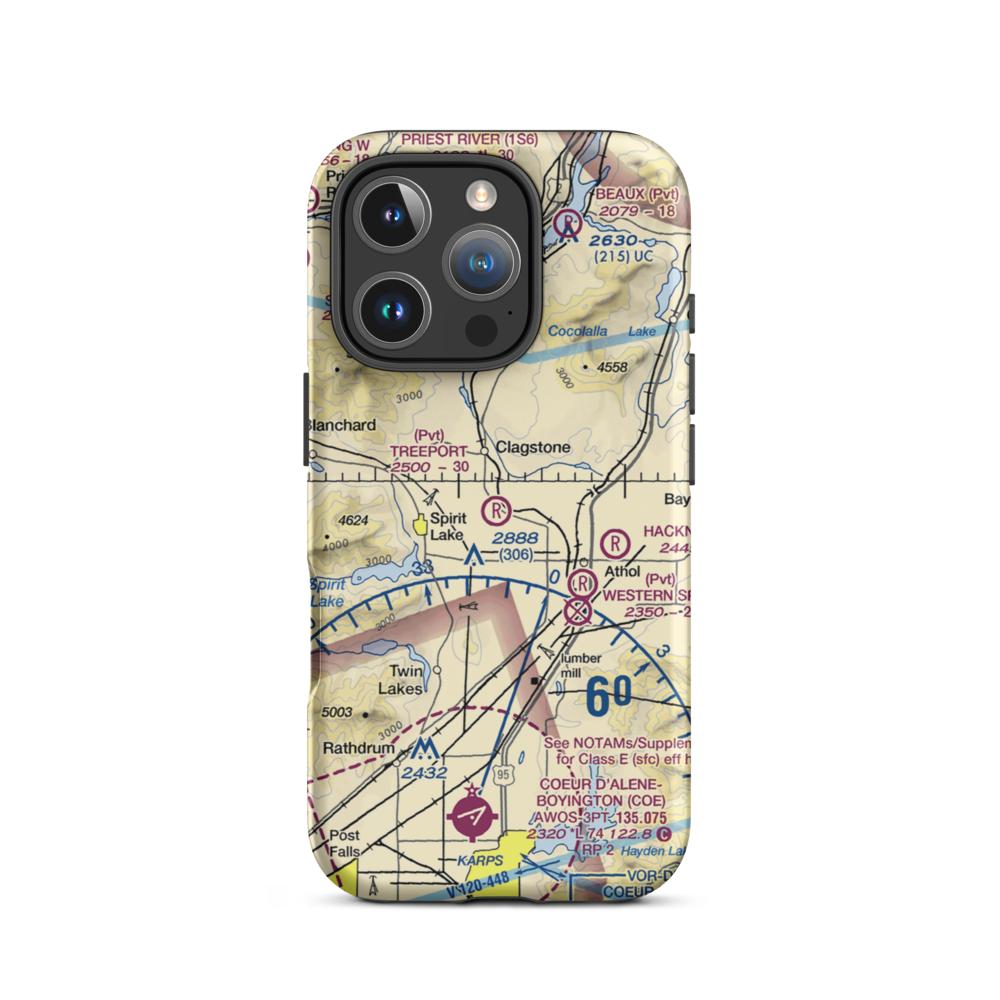Treeport Airport (ID22) VFR Sectional  Tough iPhone Case iPhone 16 Pro model shown