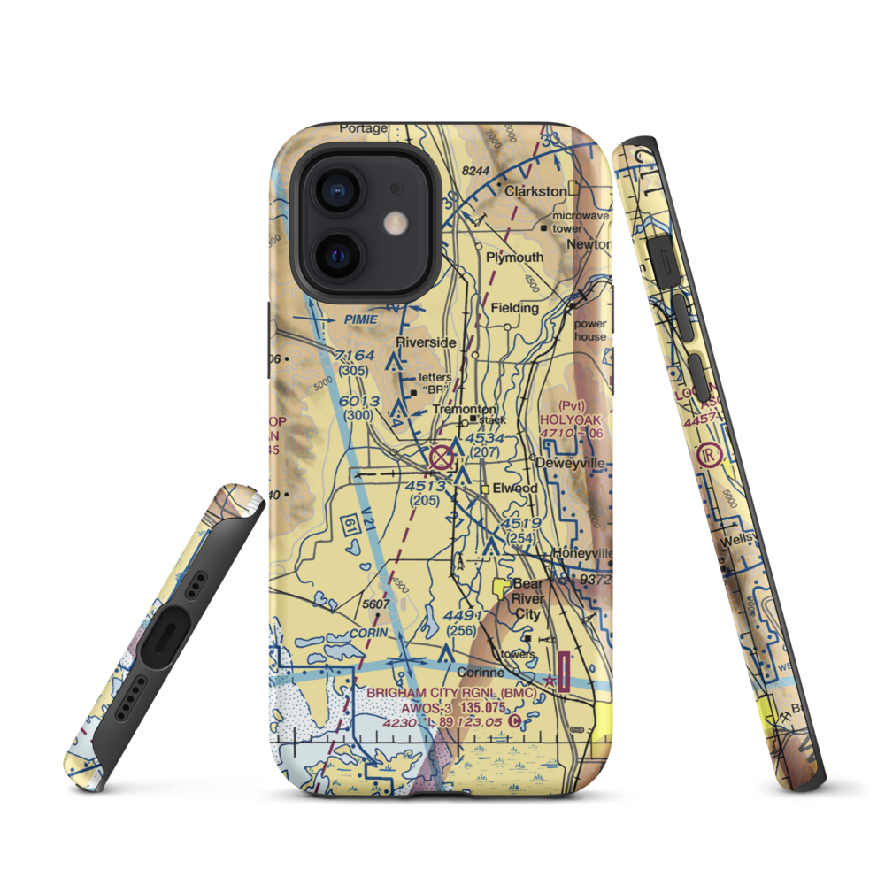 Tremonton Municipal Airport (U27) VFR Sectional  Tough iPhone Case iPhone 12 model shown