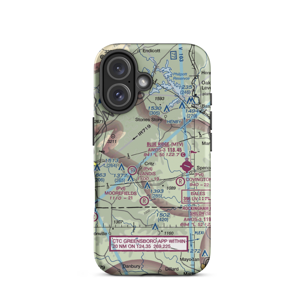 Trent Farm Airstrip (VA26) VFR Sectional  Tough iPhone Case iPhone 16 model shown