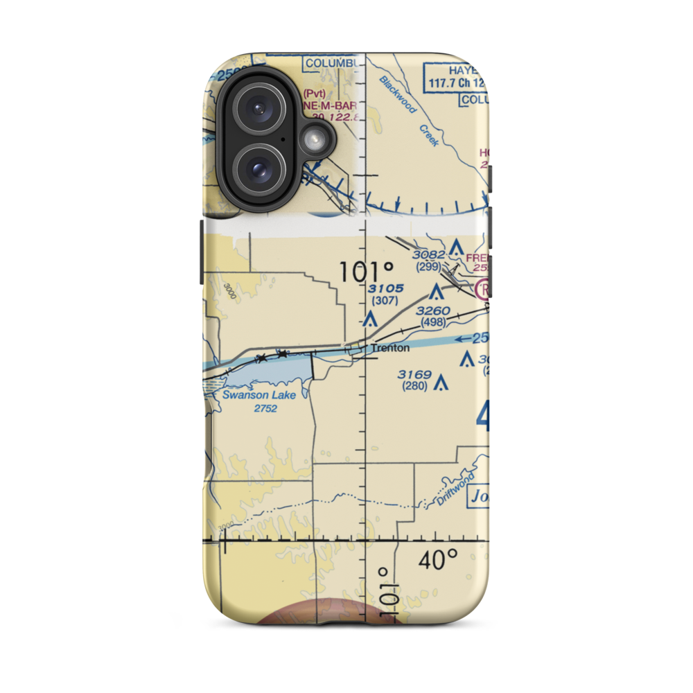 Trenton Municipal Airport (9V2) VFR Sectional  Tough iPhone Case iPhone 16 Plus model shown