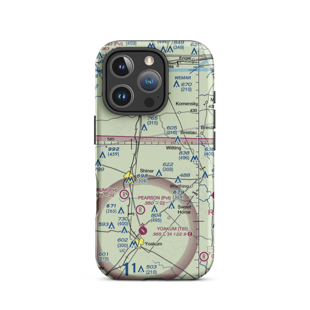 Tres Perros Flying Field (US-1230) VFR Sectional  Tough iPhone Case iPhone 16 Pro model shown