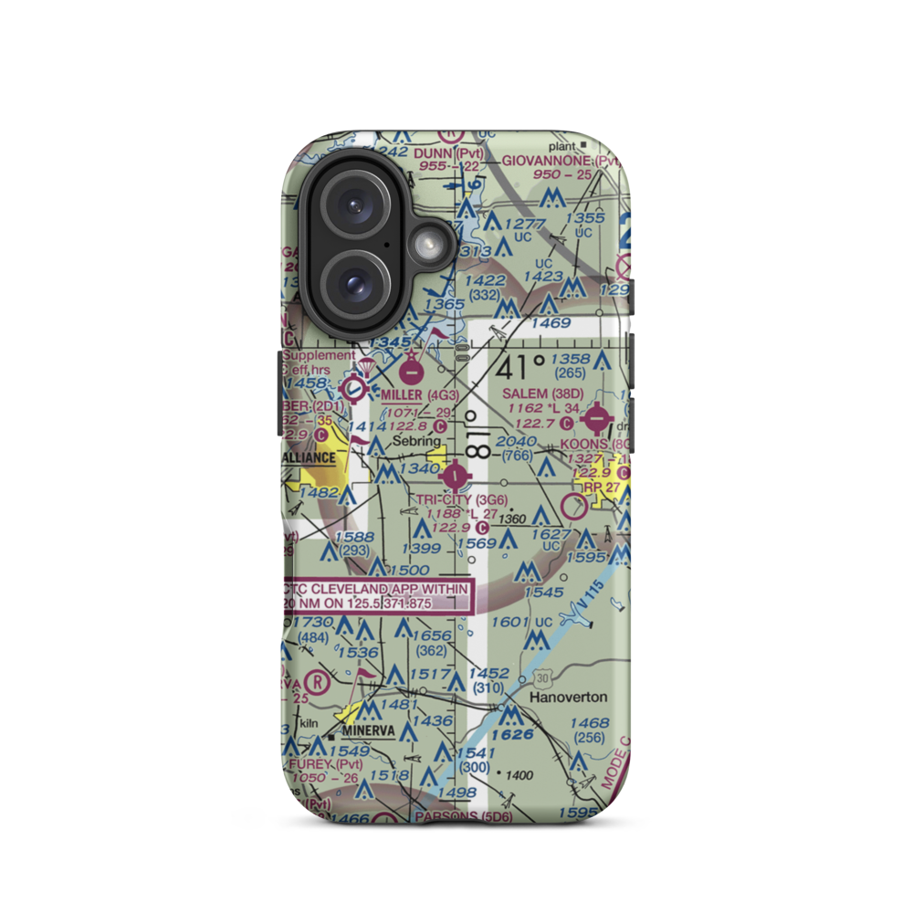 Tri City Airport (3G6) VFR Sectional  Tough iPhone Case iPhone 16 model shown