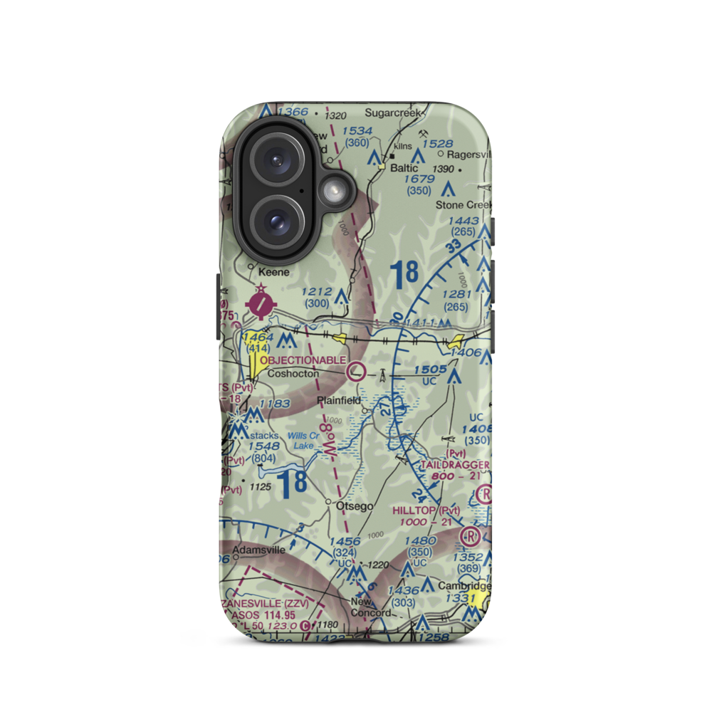 Tri-City Airport (80G) VFR Sectional  Tough iPhone Case iPhone 16 model shown