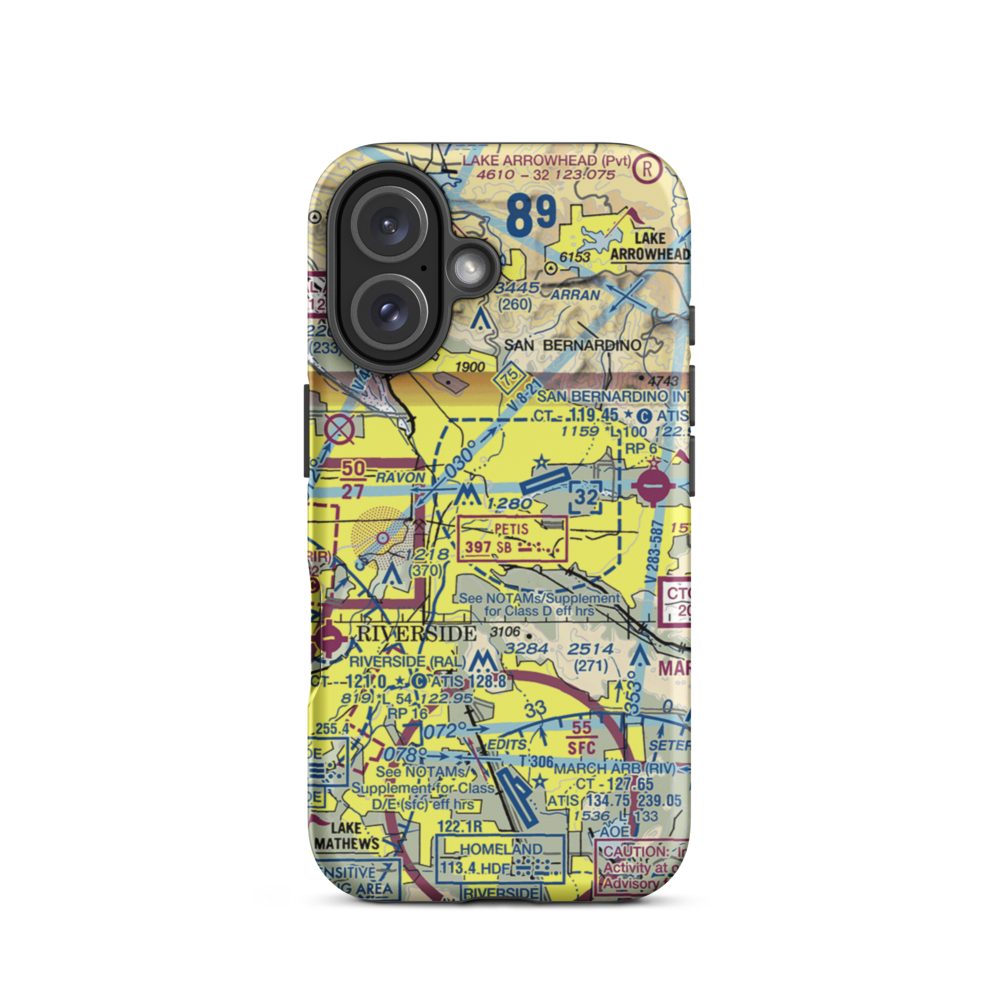 Tri-City Airport (SBT) VFR Sectional  Tough iPhone Case iPhone 16 model shown