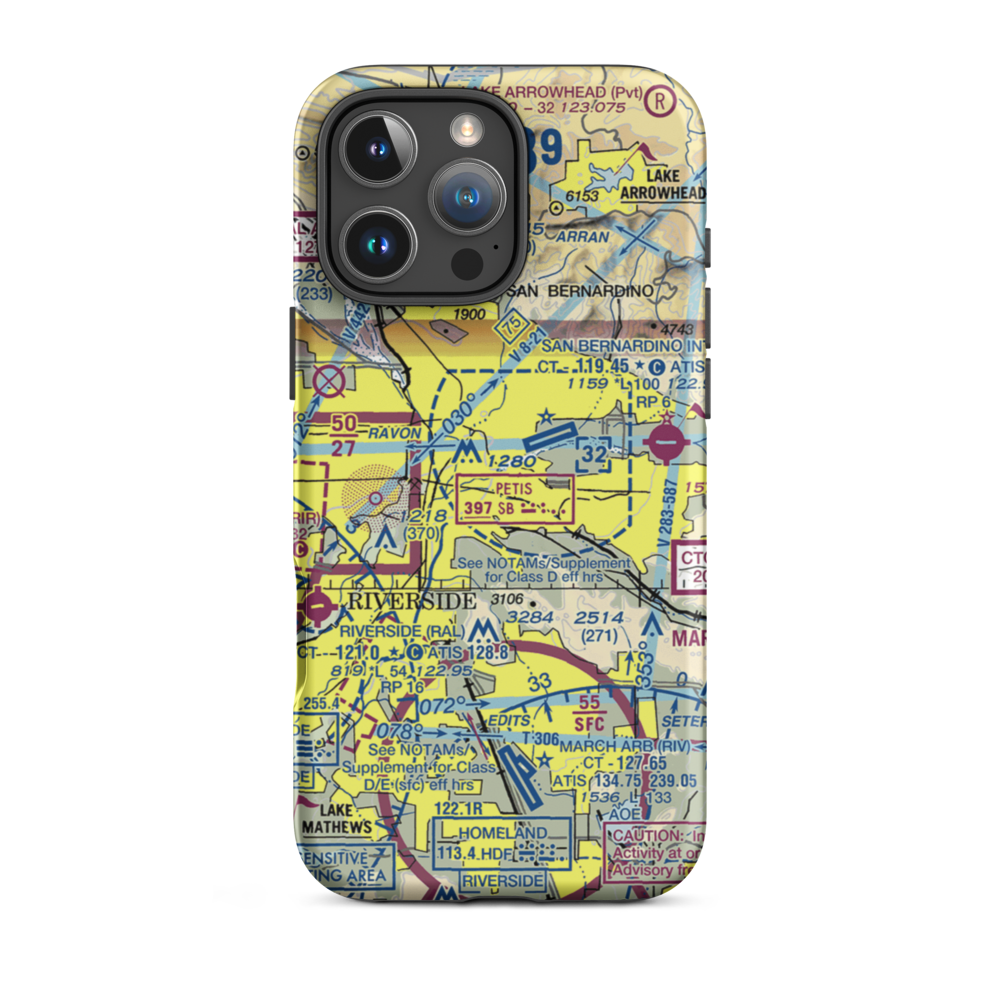 Tri-City Airport (SBT) VFR Sectional  Tough iPhone Case iPhone 16 Pro Max model shown