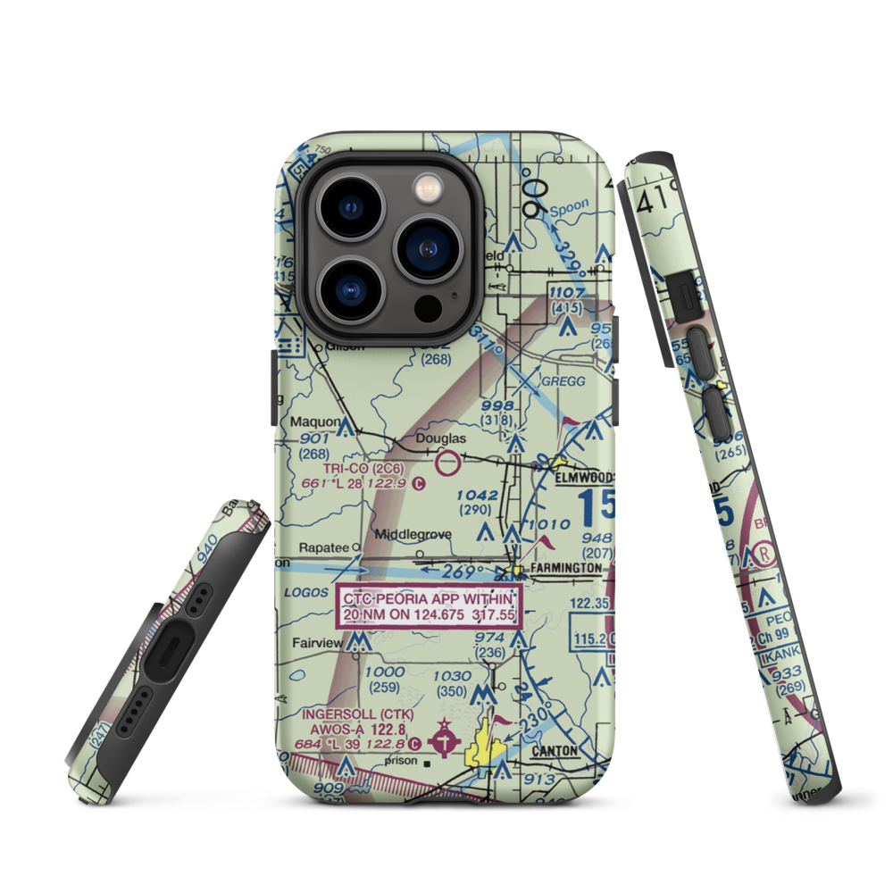 Tri-County Airport (2C6) VFR Sectional  Tough iPhone Case iPhone 14 Pro model shown