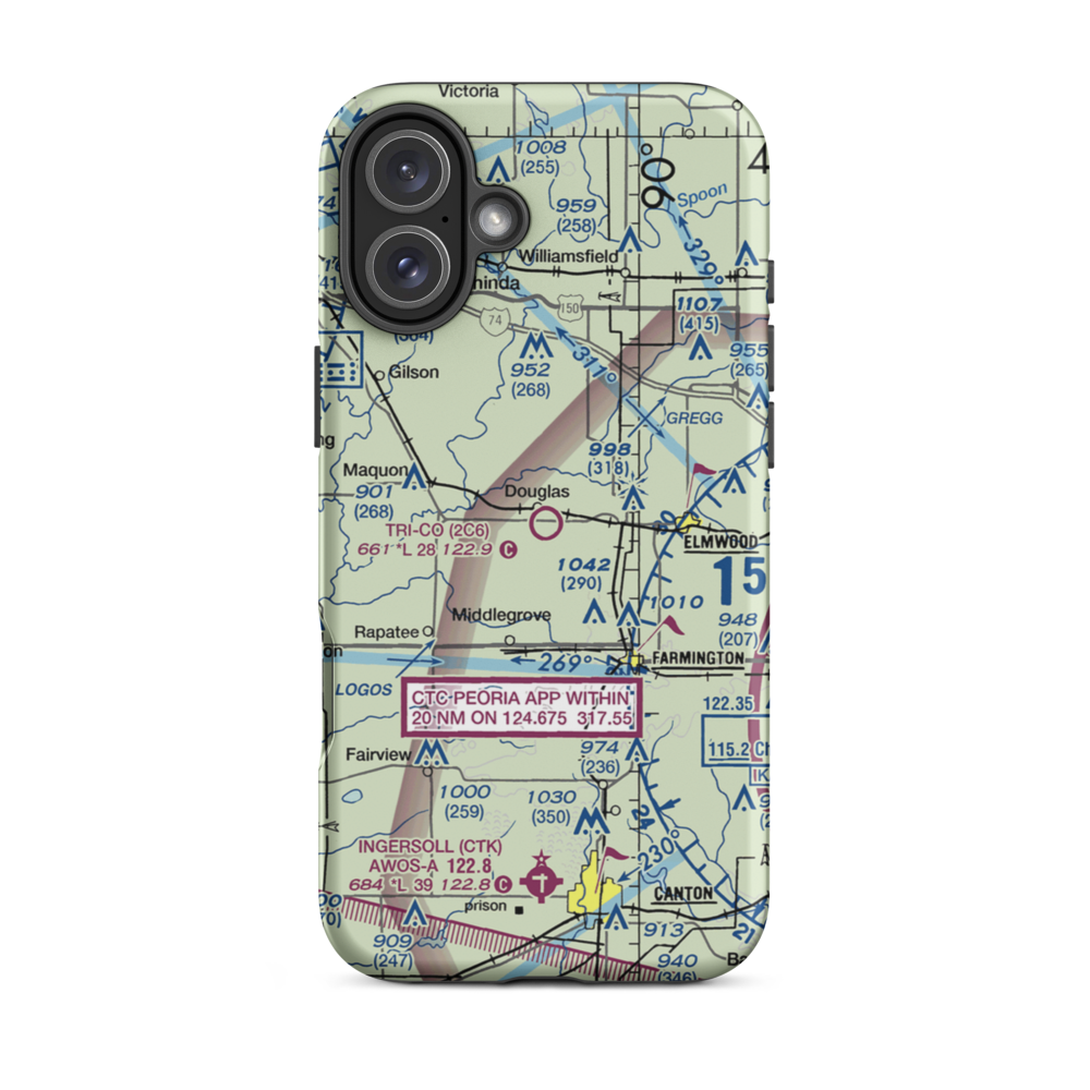 Tri-County Airport (2C6) VFR Sectional  Tough iPhone Case iPhone 16 Plus model shown