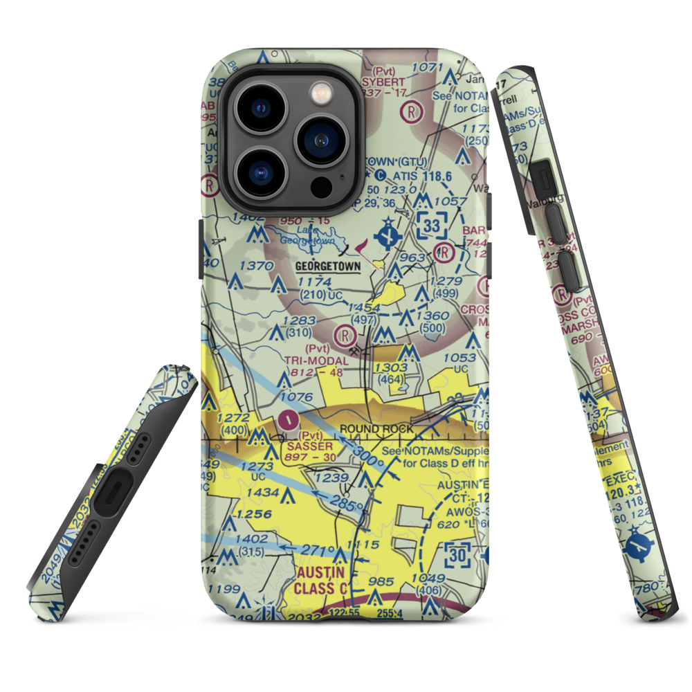 Tri-Modal Air Park (30TA) VFR Sectional  Tough iPhone Case iPhone 14 Pro Max model shown