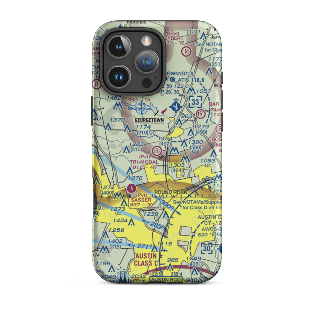 Tri-Modal Air Park (30TA) VFR Sectional  Tough iPhone Case iPhone 16 Pro Max model shown