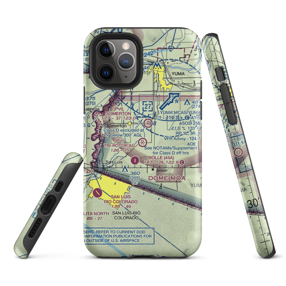 Tri-Rotor Ag Services Airport (AZ25) VFR Sectional  Tough iPhone Case iPhone 11 Pro model shown