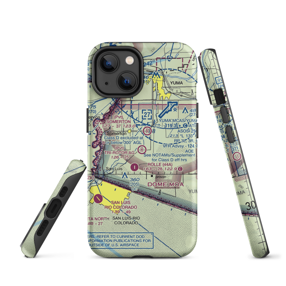 Tri-Rotor Ag Services Airport (AZ25) VFR Sectional  Tough iPhone Case iPhone 14 model shown