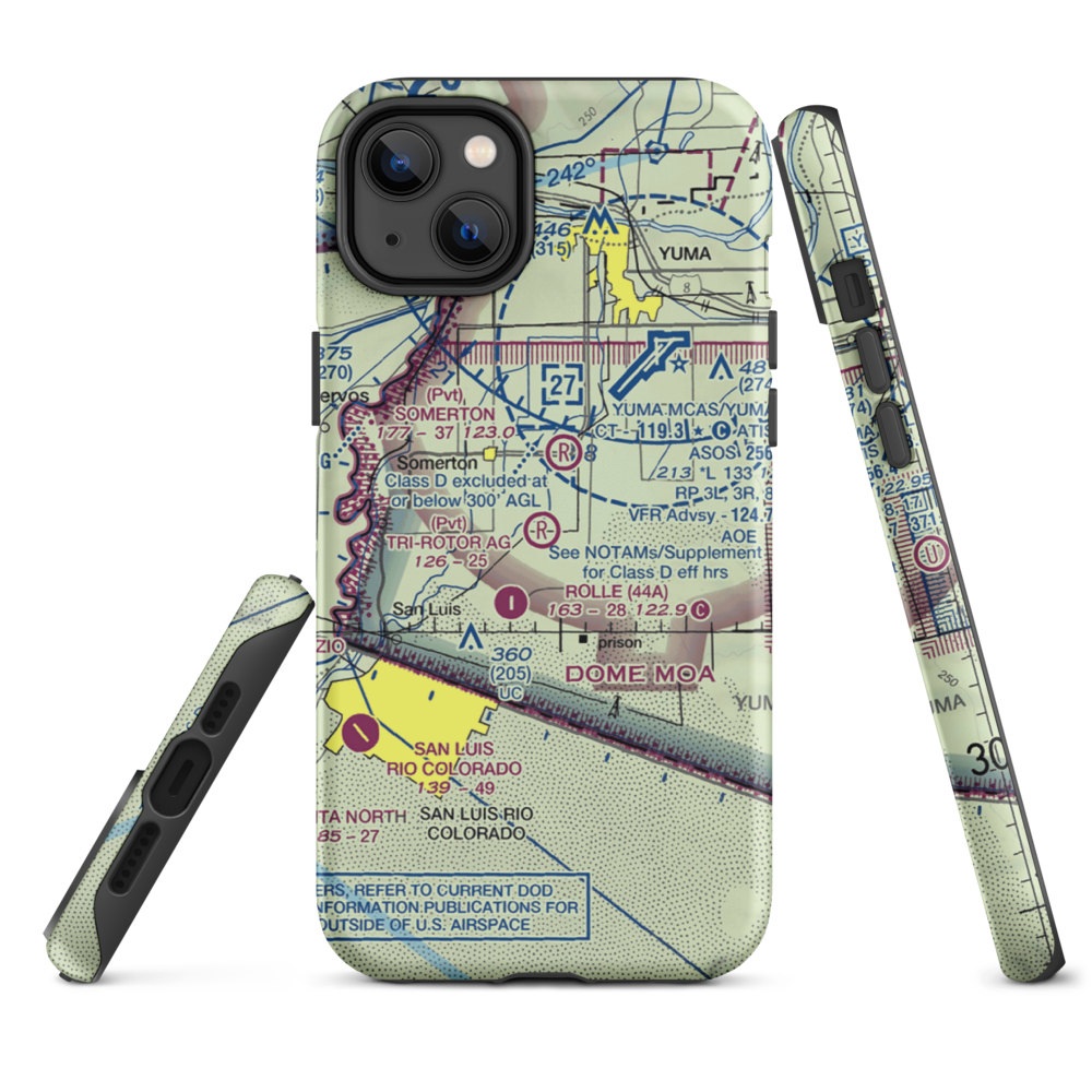 Tri-Rotor Ag Services Airport (AZ25) VFR Sectional  Tough iPhone Case iPhone 14 Plus model shown