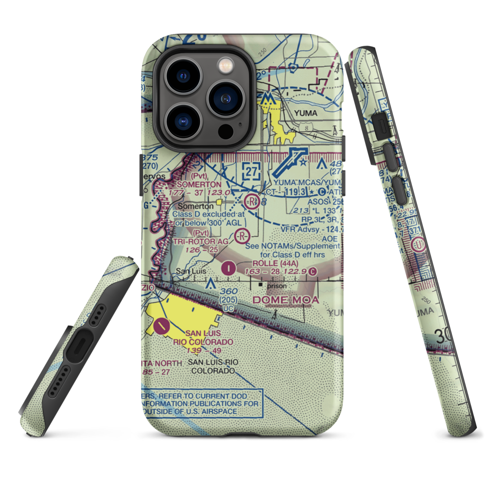 Tri-Rotor Ag Services Airport (AZ25) VFR Sectional  Tough iPhone Case iPhone 14 Pro Max model shown