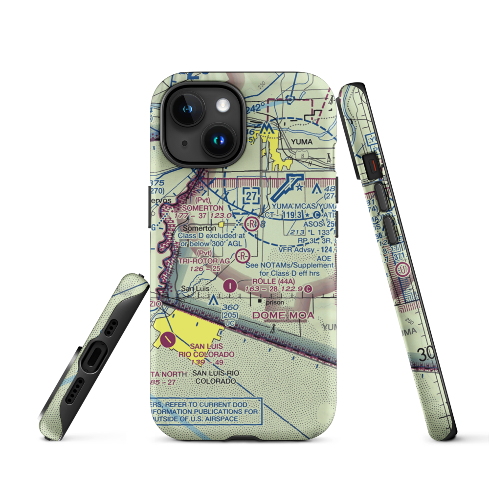 Tri-Rotor Ag Services Airport (AZ25) VFR Sectional  Tough iPhone Case iPhone 15 model shown